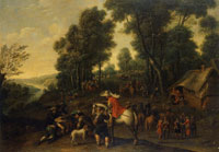 Pieter Snayers Riders Resting by a Wood