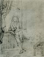 Rembrandt Jan Six Standing by a Window
