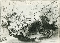 Rembrandt An Oriental Lying Down in a Forest