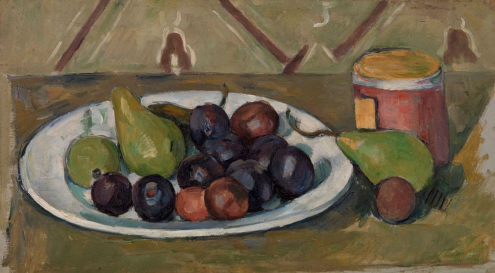 Paul Cézanne - Plate with Fruit and Pot of Preserves