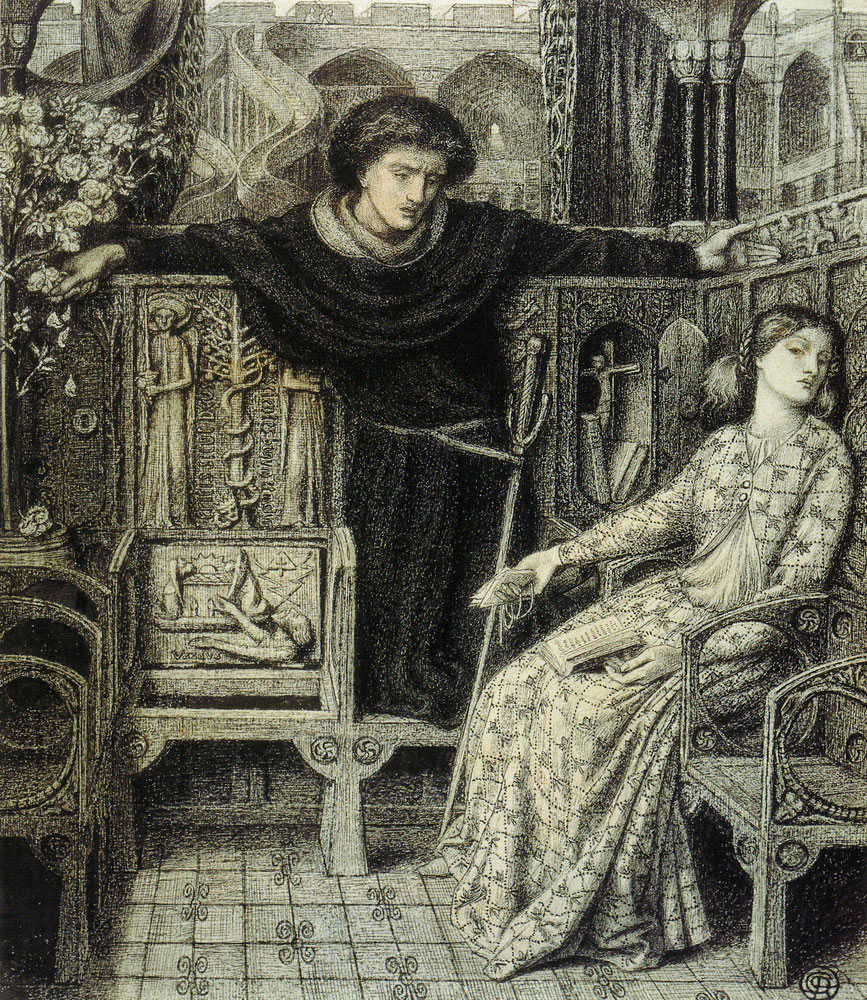 Dante Gabriel Rossetti - Hamlet and Ophelia