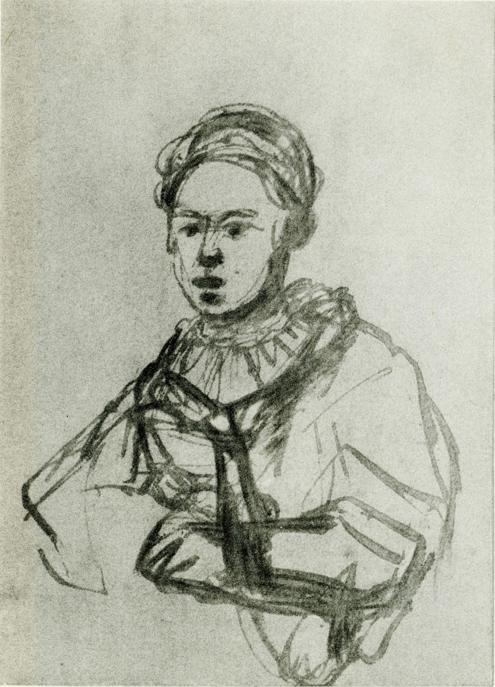 Follower of Rembrandt - Portrait Study of a Young Woman