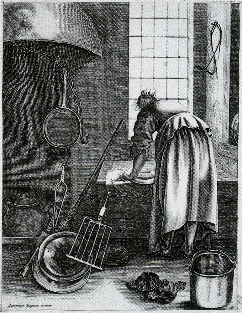 Geertruydt Roghman - Woman Cleaning Kitchen Utensils