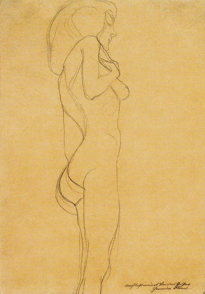 Gustav Klimt - Standing Female Nude Facing Right