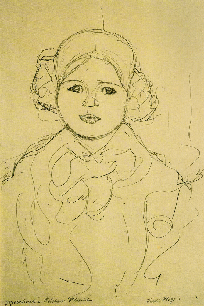 Gustav Klimt - Portrait of a Girl Facing Right (Trudl Flöge)