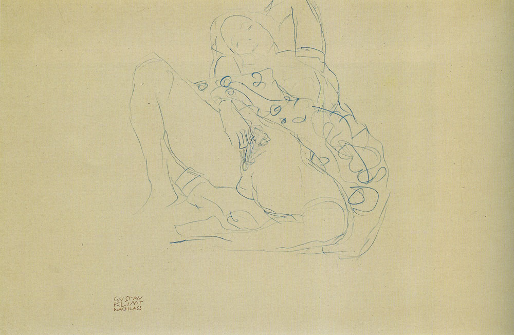 Gustav Klimt - Reclining Semi-Nude with Spread Thighs