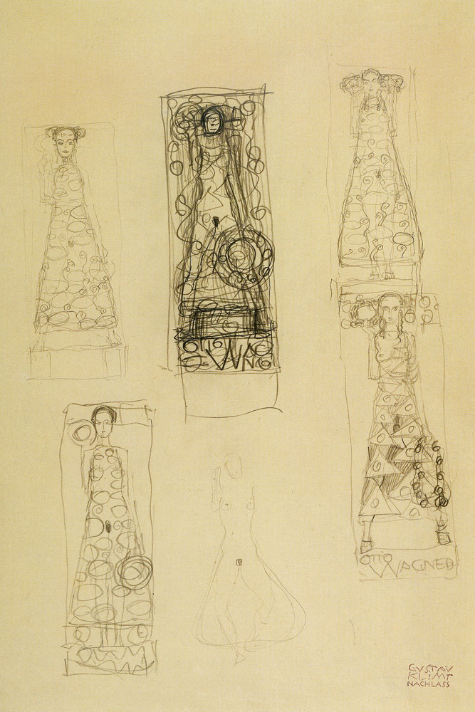 Gustav Klimt - Six Sketches of a Nike