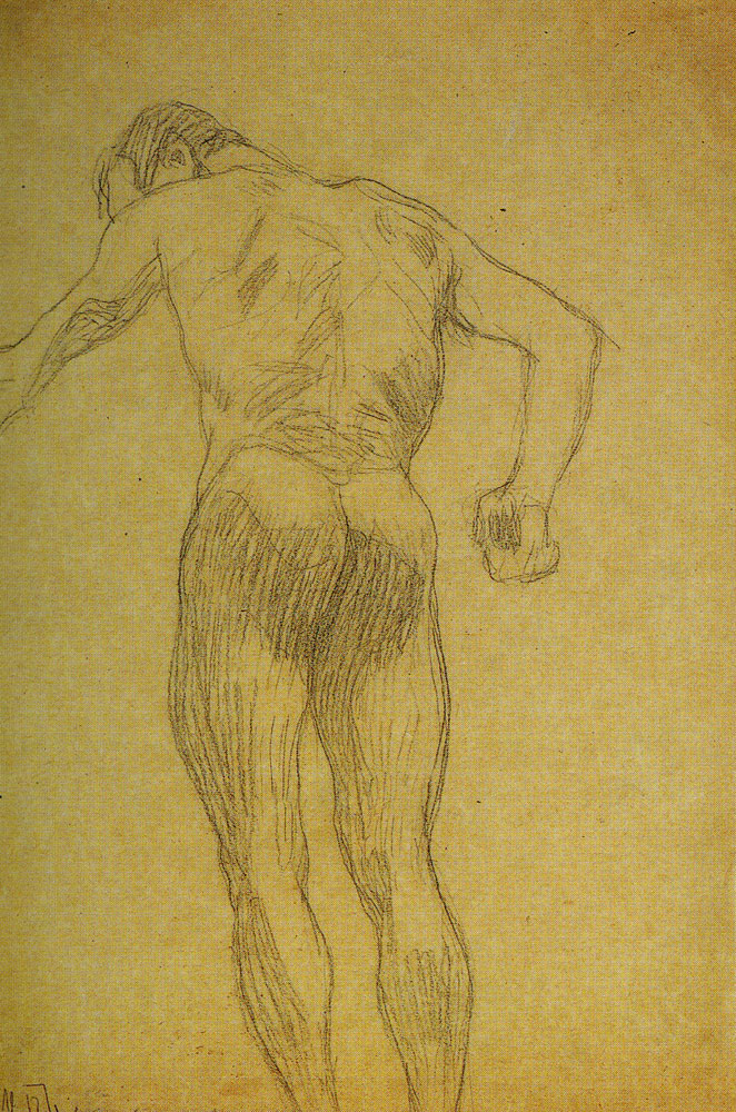 Gustav Klimt - Standing Male Nude from Behind