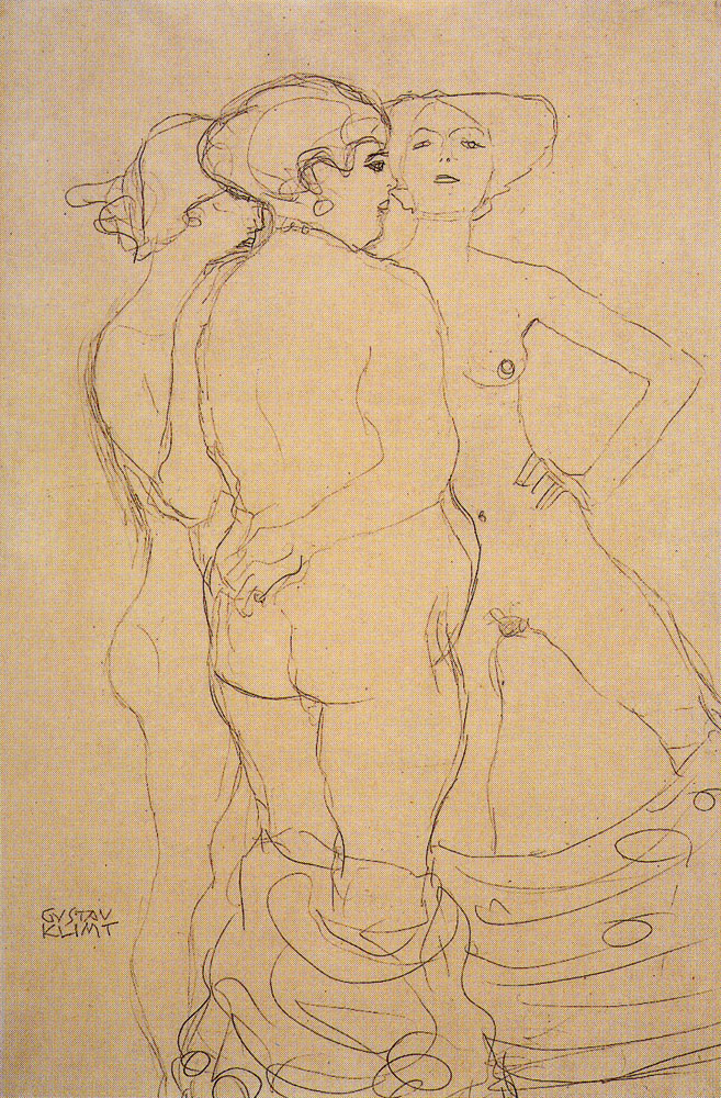Gustav Klimt - Three Standing Nudes