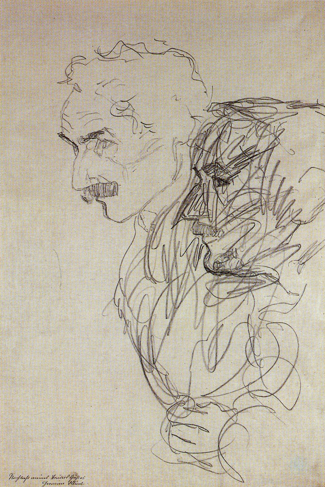 Gustav Klimt - Two Head Studies of a Man