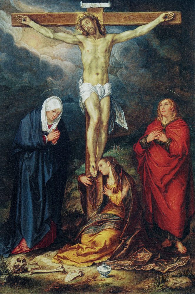 Hendrick Goltzius - Christ on the Cross, with Mary, St John and the Magdalene