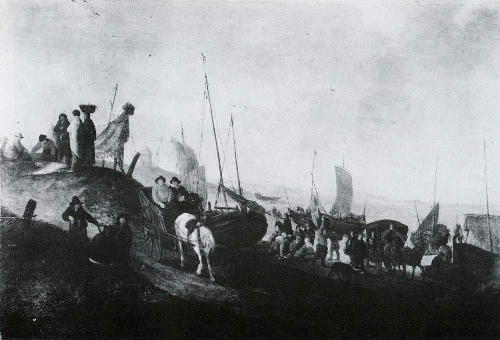 Hendrik de Meijer - A seacoast with figures