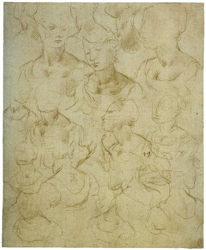 Leonardo da Vinci - Sketches of the Head and Shoulders of a Woman