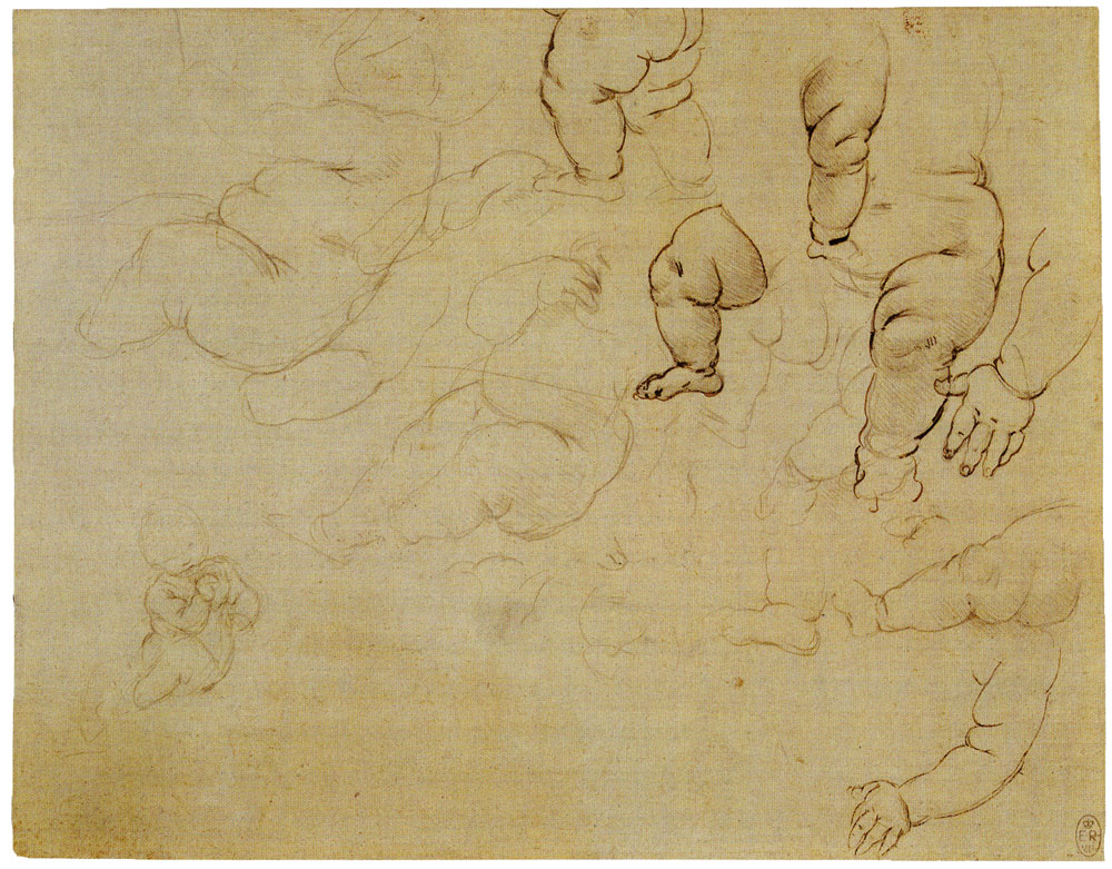 Leonardo da Vinci - Studies of a Naked Infant