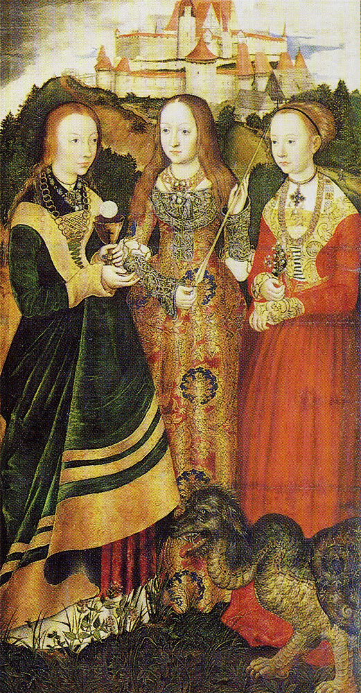 Lucas Cranach the Elder - Saints Dorothy, Agnes and Cunigunde