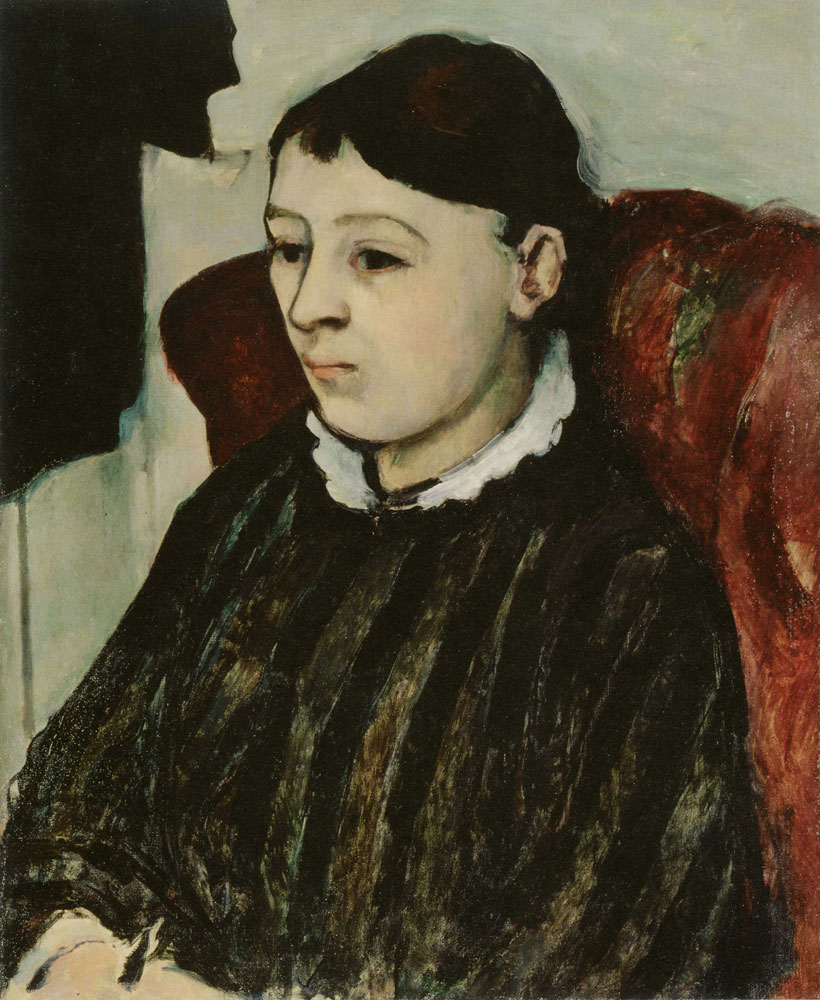Paul Cézanne - Madame Cézanne in a Striped Dress