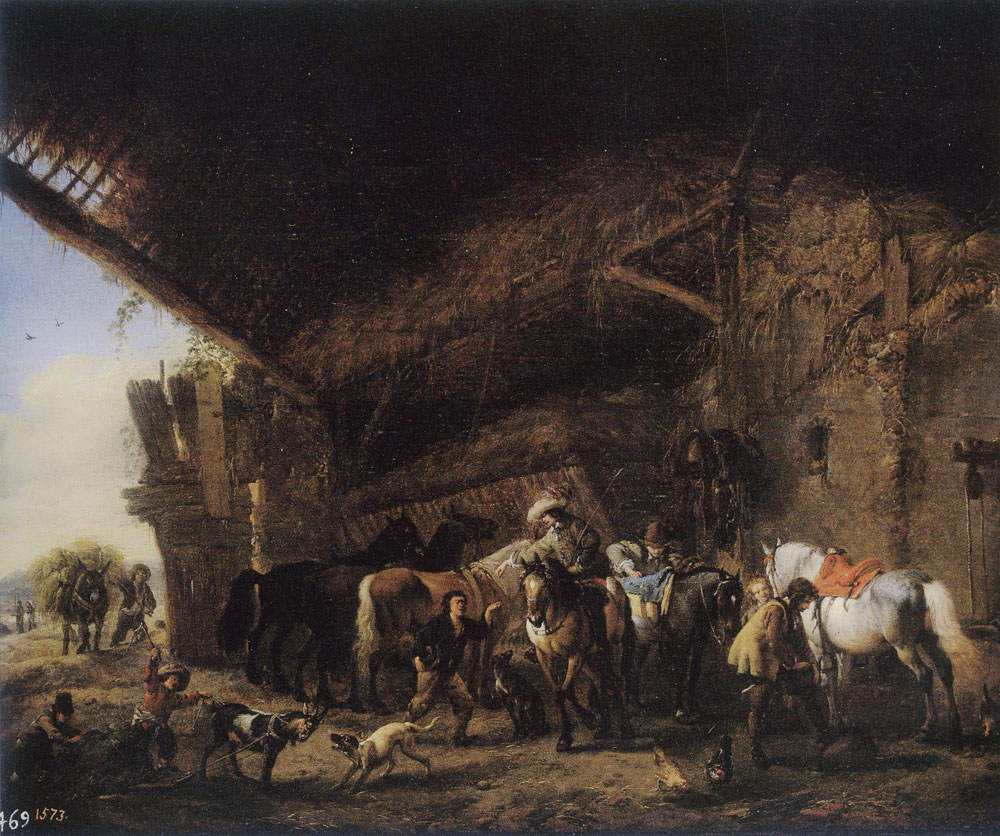 Philips Wouwerman - Coming Out of an Inn