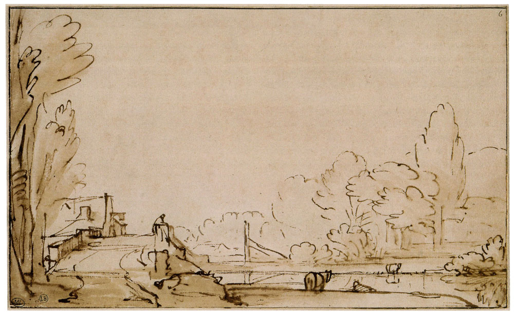 Rembrandt - Canal Landscape