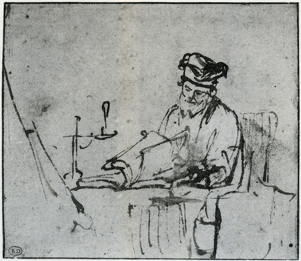 Rembrandt - A Scholar at His Writing-Table