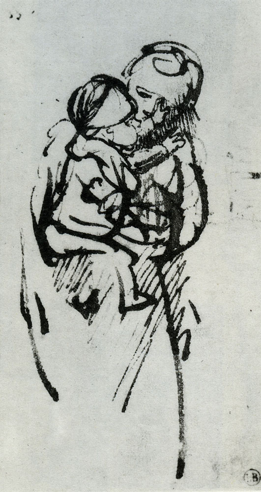 Rembrandt - Study of a Woman Holding a Baby