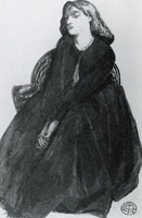 Dante Gabriel Rossetti Elizabeth Siddal seated in a basket chair
