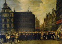 David Teniers the Younger Group Portrait of the Oude Voetboog Guild on the Grote Markt, Antwerp