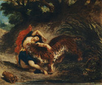 Eugène Delacroix Young Woman Attacked by a Tiger