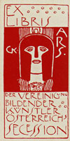 Gustav Klimt Ex-Libris for the Viennese Secession with 'Pallas Athene' Logo
