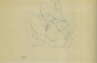 Gustav Klimt Reclining Semi-Nude with Spread Thighs