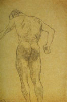Gustav Klimt Standing Male Nude from Behind