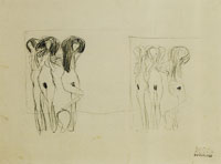 Gustav Klimt Two Sketches for the Three Gorgons for the Beethoven Frieze