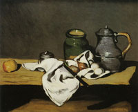 Paul Cézanne Still life: Green pot and pewter jug