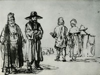 Rembrandt Jews in a Synagogue