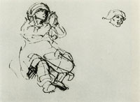 Rembrandt Study of a Seated Beggar Woman
