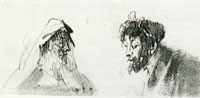 Rembrandt Two Studies of Men's Heads