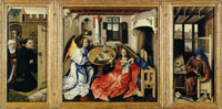 Robert Campin The Annunciation with Saint Joseph and Couple of Donors