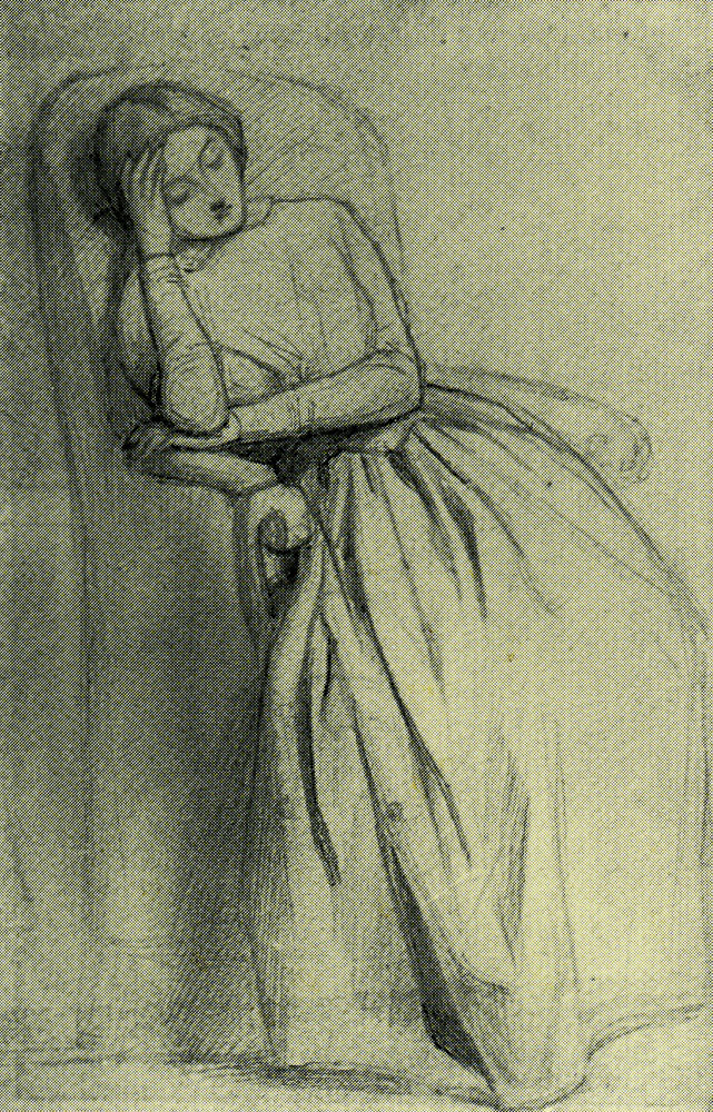 Dante Gabriel Rossetti - Elizabeth Siddal seated, resting her head on one arm