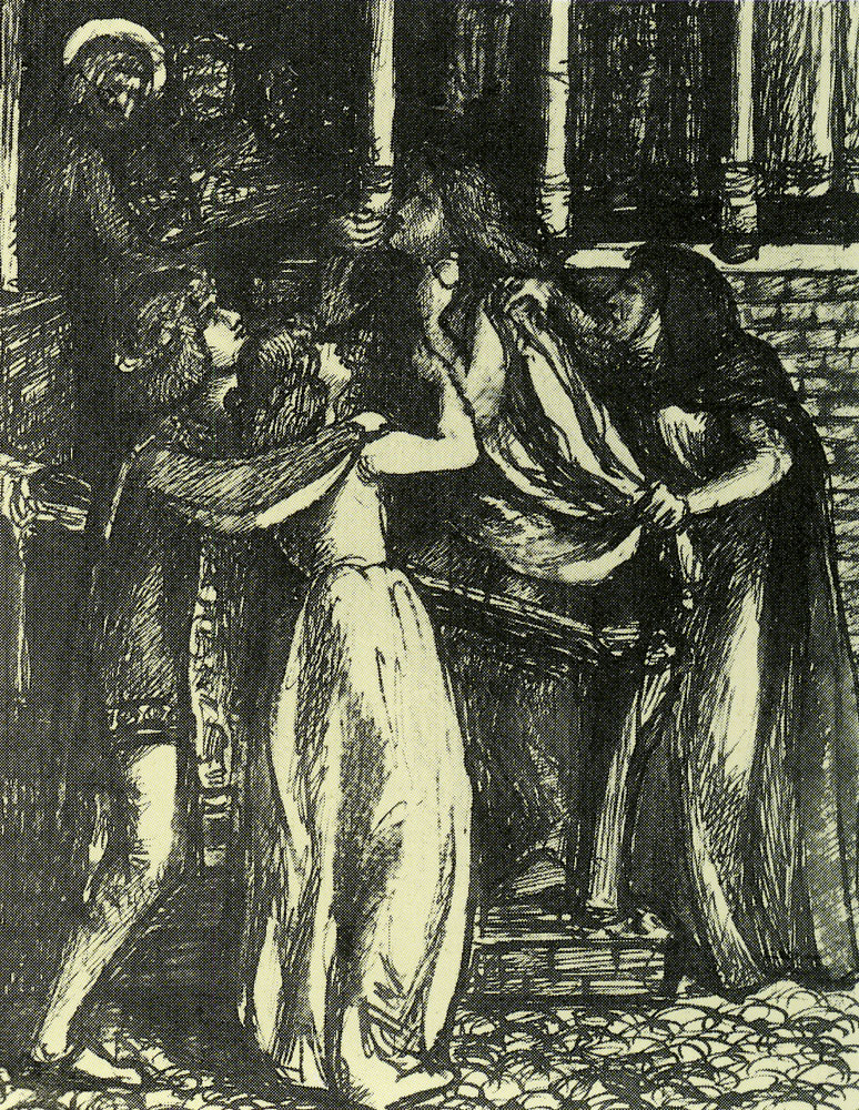 Dante Gabriel Rossetti - Study for Mary Magdalene at the door of Simon the Pharisee