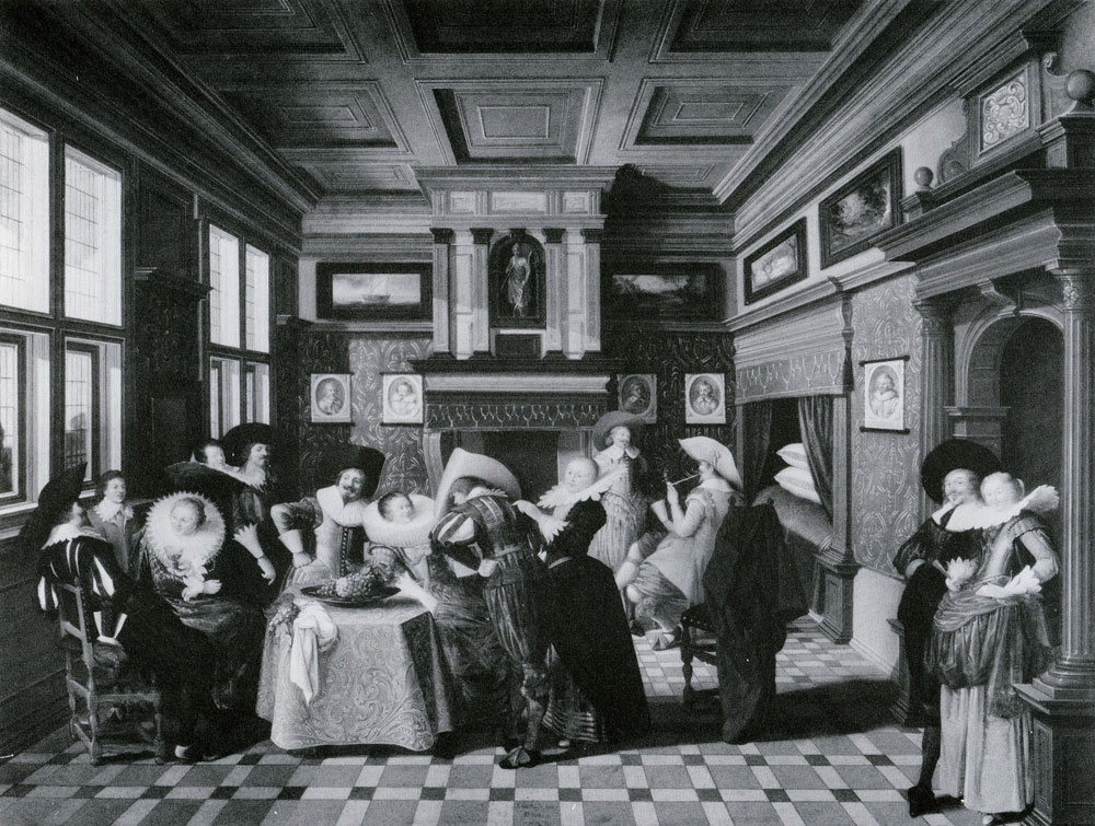 Dirck van Delen and Dirck Hals - An interior with ladies and cavaliers