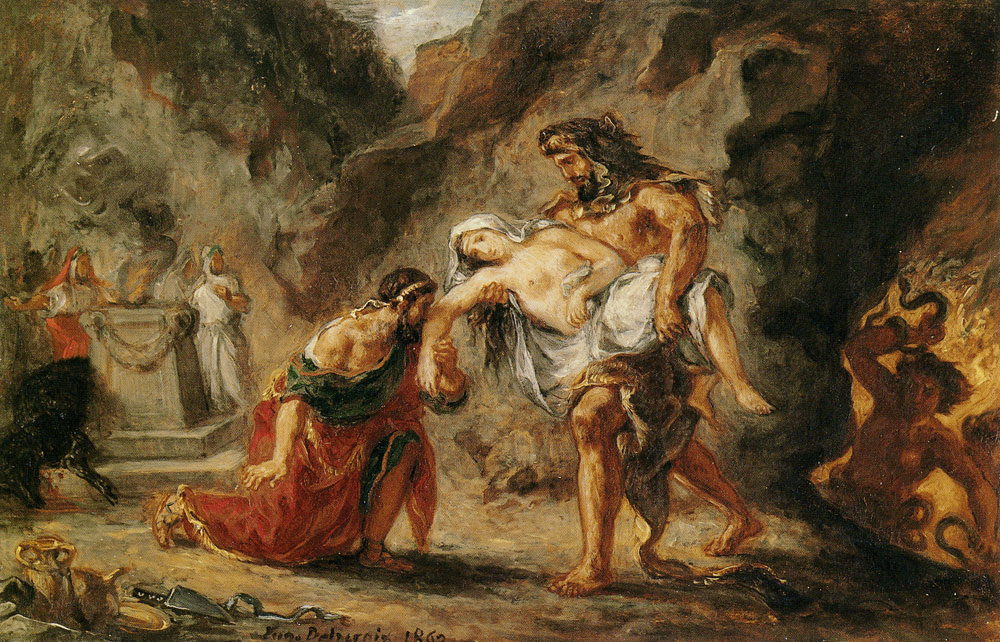 Eugène Delacroix - Hercules Bringing Alcestis Back from the Underworld