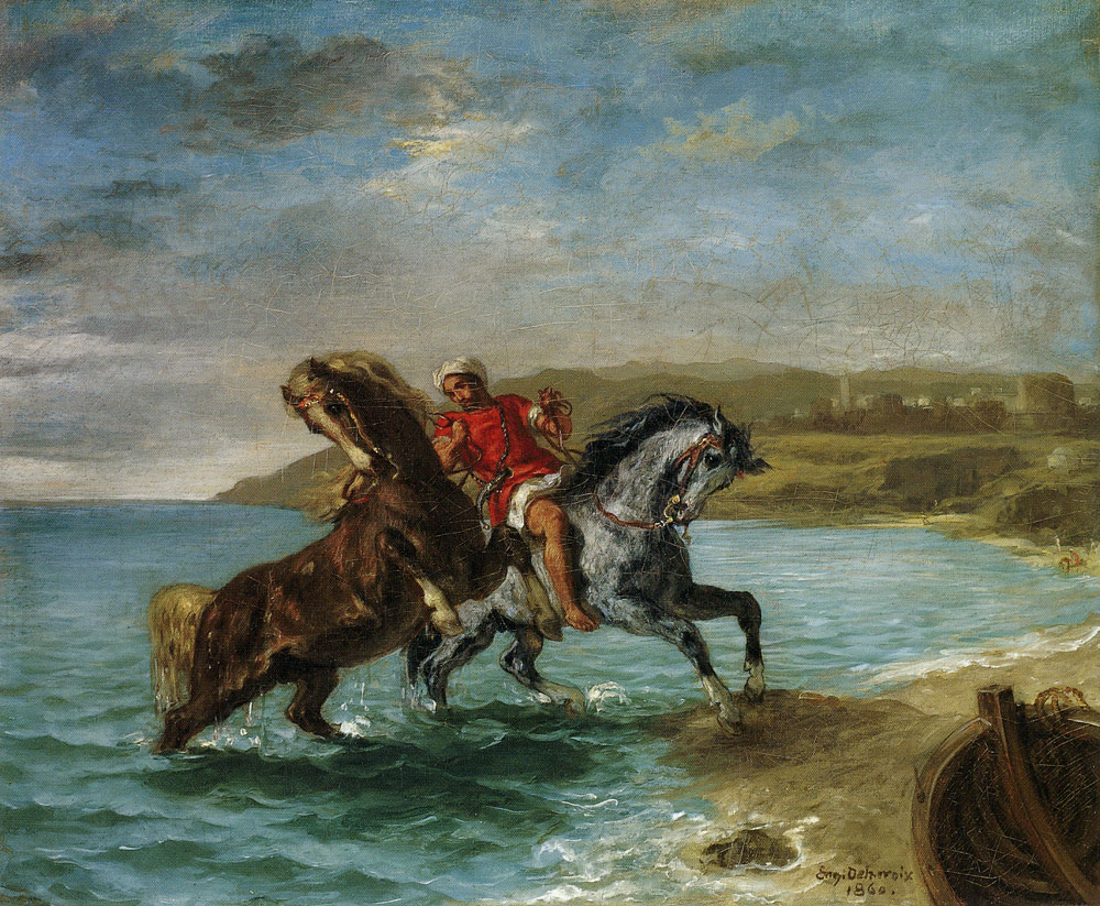 Eugène Delacroix - Horses Coming Out of the Sea