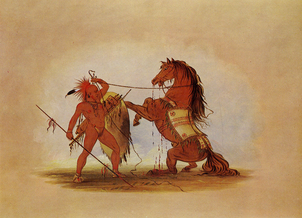 George Catlin - A Pawnee Warrior Sacrificing His Favorite Horse