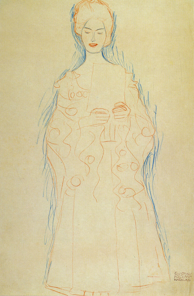 Gustav Klimt - Reading Woman Facing Front
