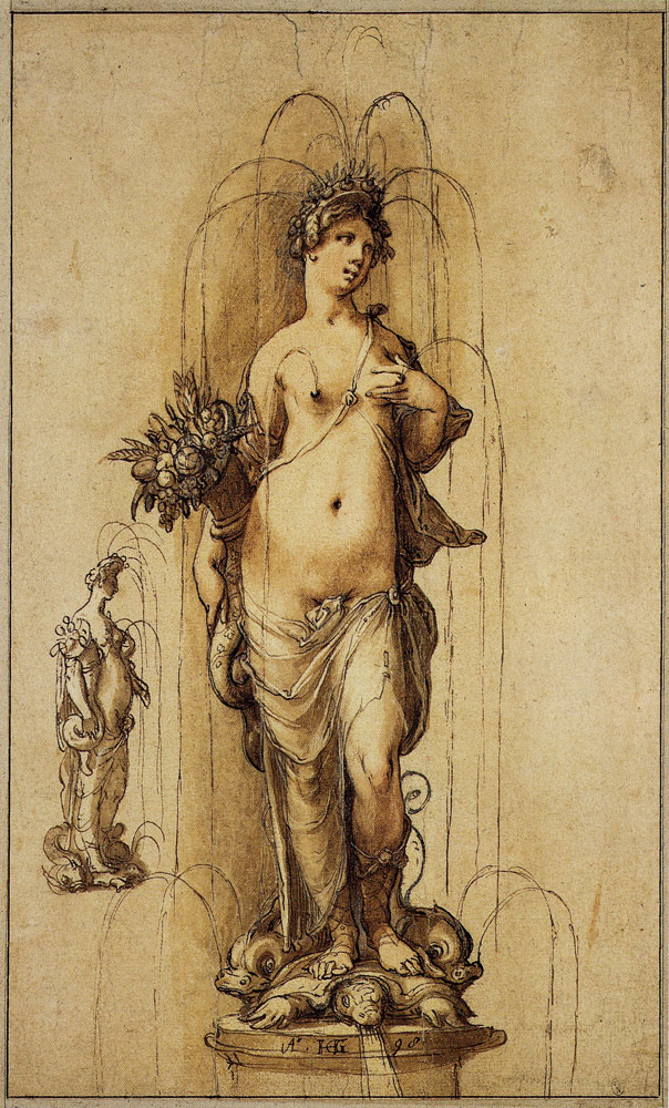 Hendrick Goltzius - Fountain in the Form of a Water Nymph or Goddess