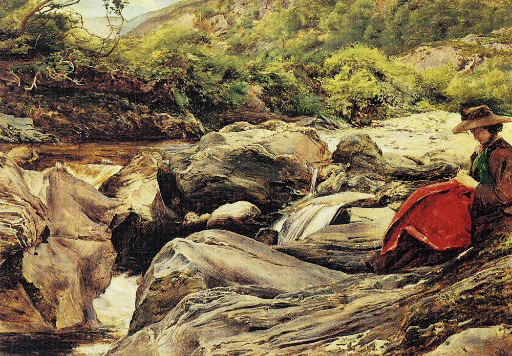 John Everett Millais - A Waterfall in Glenfinlas