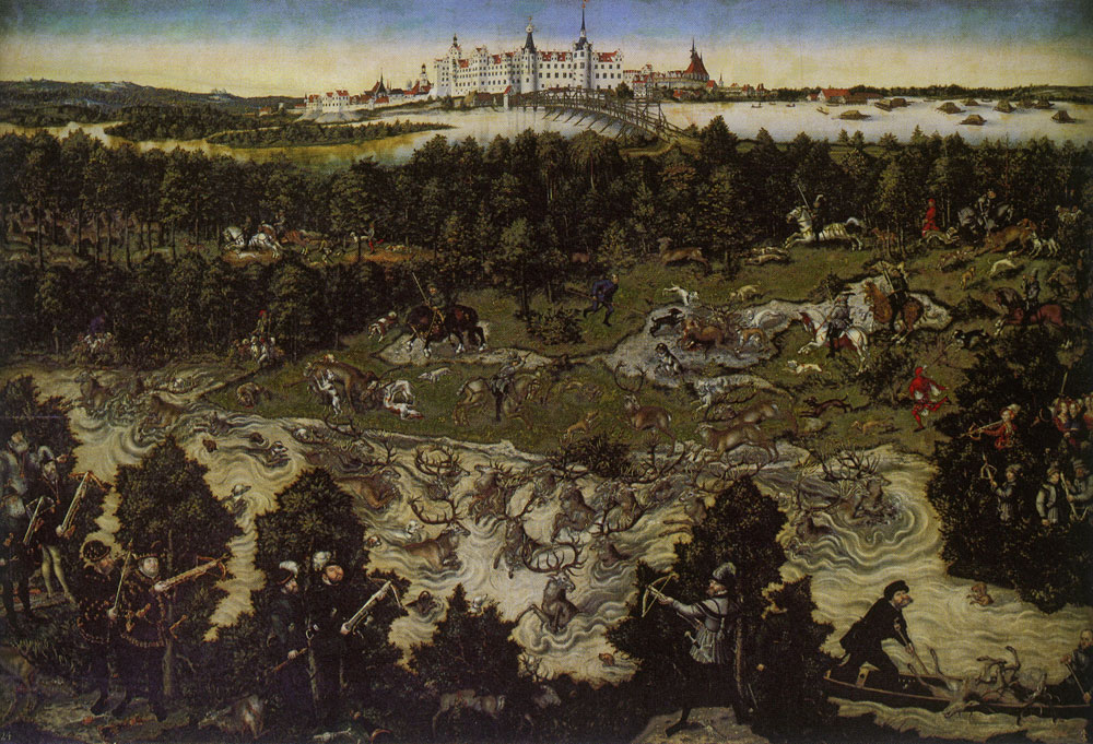 Lucas Cranach the Elder - Hunting Party in Honor of Charles V in Torgau
