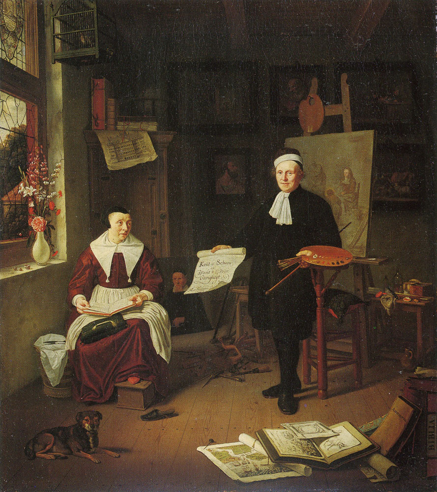 Michiel van Musscher - The Painter Michiel II Comans and His Third Wife, Elisabeth van der Meersch