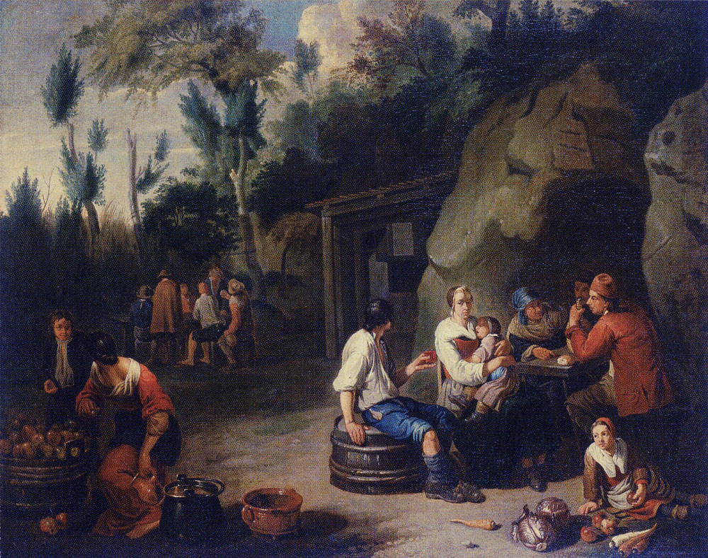 Norbert van Bloemen - Peasant Families Seated at Tables