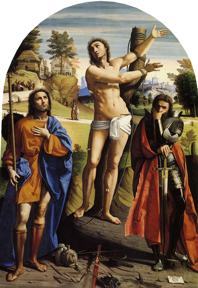 L'ortolano - Saint Sebastian with Saints Roch and Demetrius