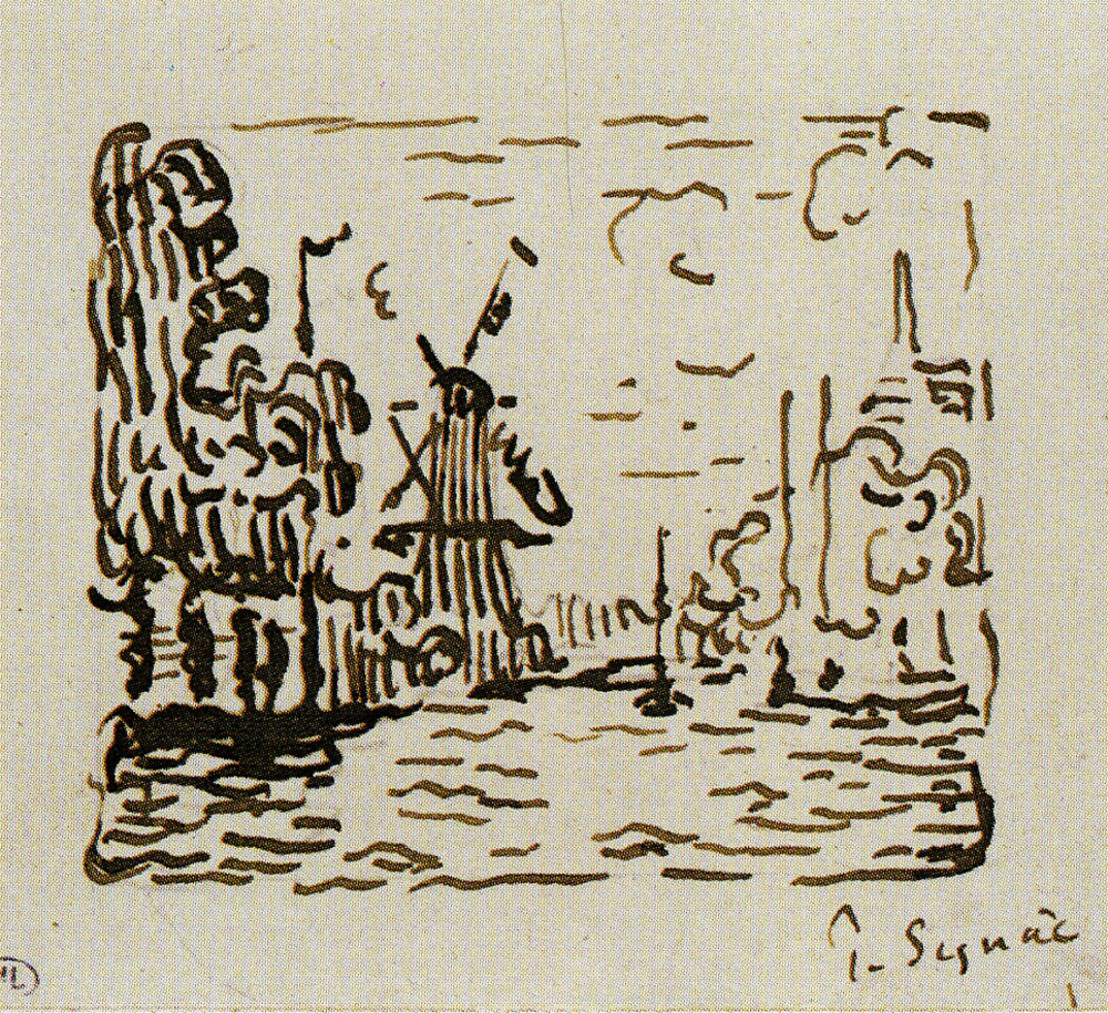 Paul Signac - The Windmill, Rotterdam